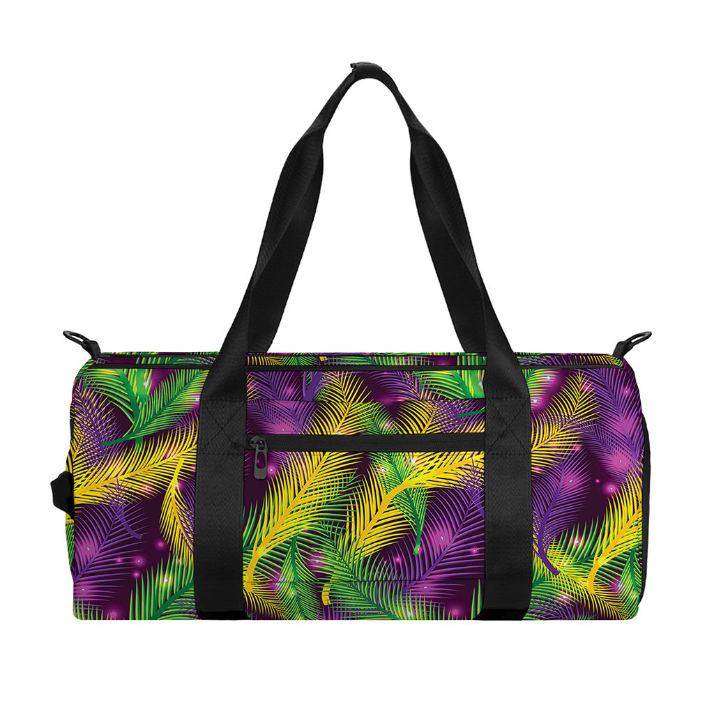 Mardi Gras Palm Leaf Pattern Print Gym Bag