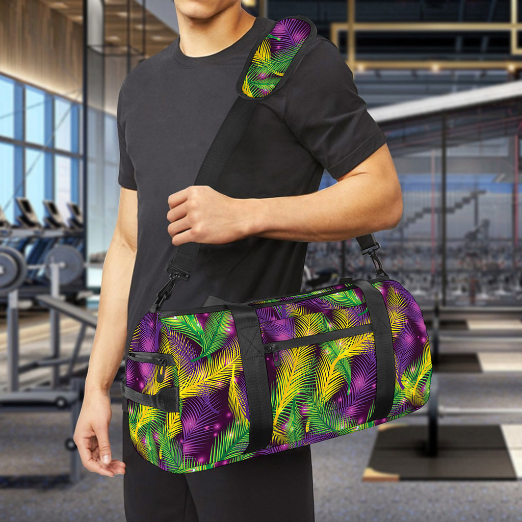 Mardi Gras Palm Leaf Pattern Print Gym Bag
