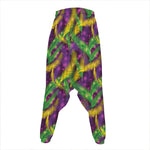Mardi Gras Palm Leaf Pattern Print Hammer Pants