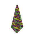 Mardi Gras Palm Leaf Pattern Print Hand Towel