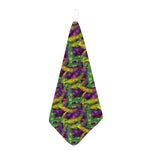 Mardi Gras Palm Leaf Pattern Print Hand Towel