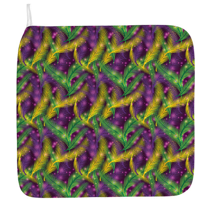 Mardi Gras Palm Leaf Pattern Print Hand Towel