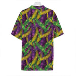 Mardi Gras Palm Leaf Pattern Print Hawaiian Shirt