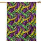 Mardi Gras Palm Leaf Pattern Print House Flag