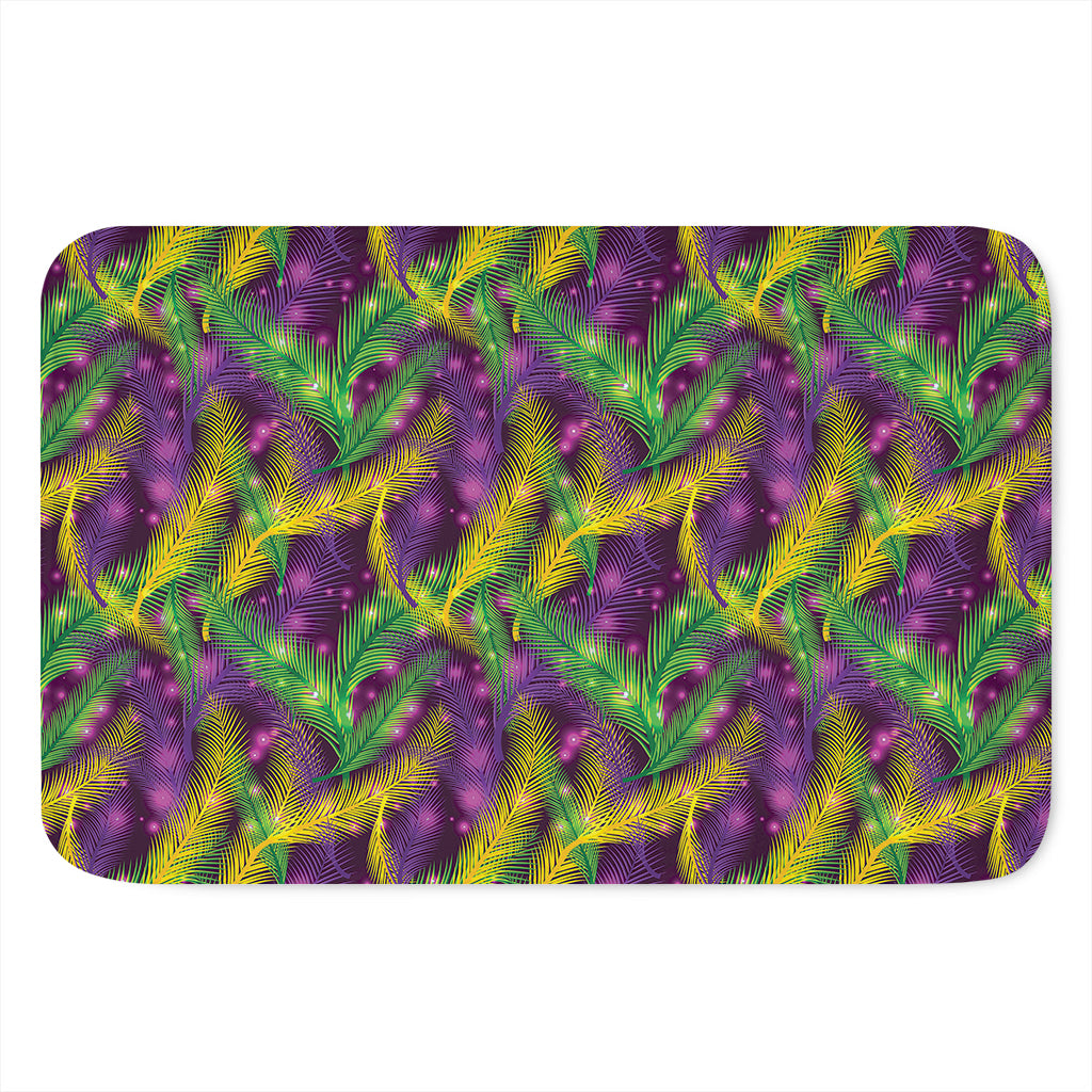 Mardi Gras Palm Leaf Pattern Print Indoor Door Mat