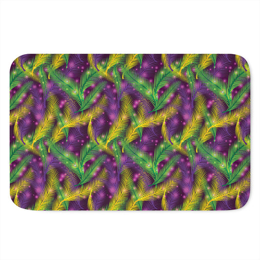 Mardi Gras Palm Leaf Pattern Print Indoor Door Mat
