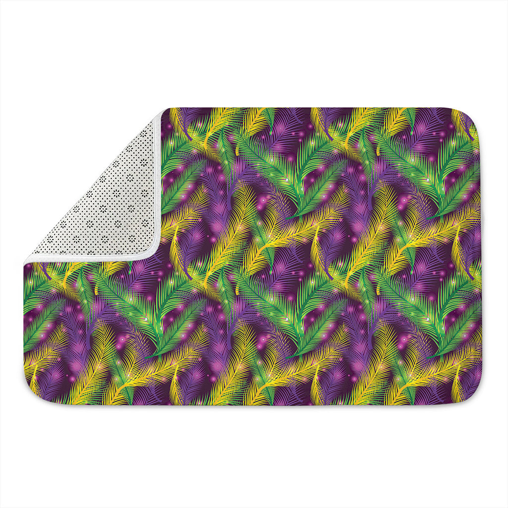 Mardi Gras Palm Leaf Pattern Print Indoor Door Mat