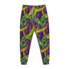 Mardi Gras Palm Leaf Pattern Print Jogger Pants