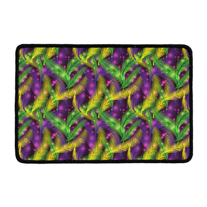 Mardi Gras Palm Leaf Pattern Print Kitchen Mat