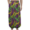 Mardi Gras Palm Leaf Pattern Print Lantern Pants