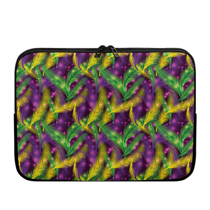 Mardi Gras Palm Leaf Pattern Print Laptop Sleeve