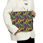 Mardi Gras Palm Leaf Pattern Print Laptop Sleeve