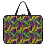 Mardi Gras Palm Leaf Pattern Print Laptop Sleeve With Handle