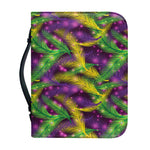 Mardi Gras Palm Leaf Pattern Print Leather Bible Cover