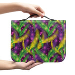 Mardi Gras Palm Leaf Pattern Print Leather Bible Cover