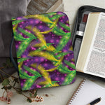 Mardi Gras Palm Leaf Pattern Print Leather Bible Cover