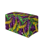 Mardi Gras Palm Leaf Pattern Print Leather Tissue Box Cover