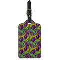 Mardi Gras Palm Leaf Pattern Print Luggage Tag