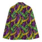 Mardi Gras Palm Leaf Pattern Print Men's Blazer