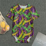 Mardi Gras Palm Leaf Pattern Print Men's Bodysuit
