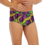 Mardi Gras Palm Leaf Pattern Print Men's Briefs