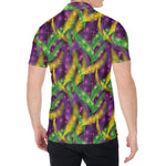 Mardi Gras Palm Leaf Pattern Print Men's Shirt