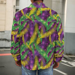 Mardi Gras Palm Leaf Pattern Print Men's Shirt Jacket