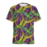 Mardi Gras Palm Leaf Pattern Print Men's Sports T-Shirt