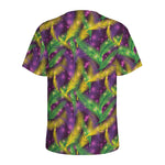 Mardi Gras Palm Leaf Pattern Print Men's Sports T-Shirt