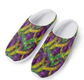 Mardi Gras Palm Leaf Pattern Print Mesh Casual Shoes