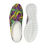 Mardi Gras Palm Leaf Pattern Print Mesh Casual Shoes