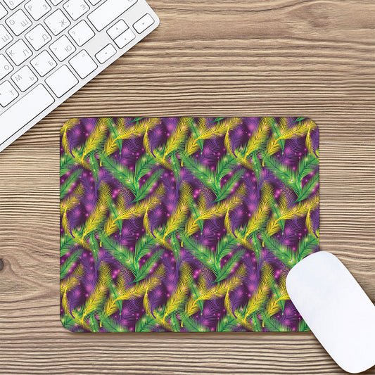 Mardi Gras Palm Leaf Pattern Print Mouse Pad
