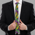 Mardi Gras Palm Leaf Pattern Print Necktie