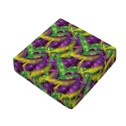 Mardi Gras Palm Leaf Pattern Print Outdoor Seat Cushion Cover
