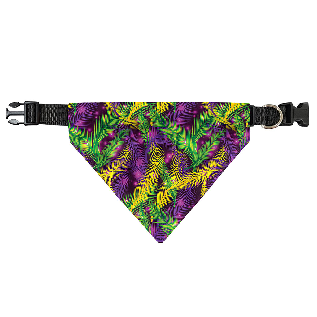 Mardi Gras Palm Leaf Pattern Print Over The Collar Dog Bandana