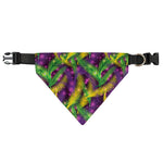 Mardi Gras Palm Leaf Pattern Print Over The Collar Dog Bandana