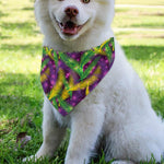 Mardi Gras Palm Leaf Pattern Print Over The Collar Dog Bandana