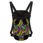 Mardi Gras Palm Leaf Pattern Print Pet Carrier Backpack