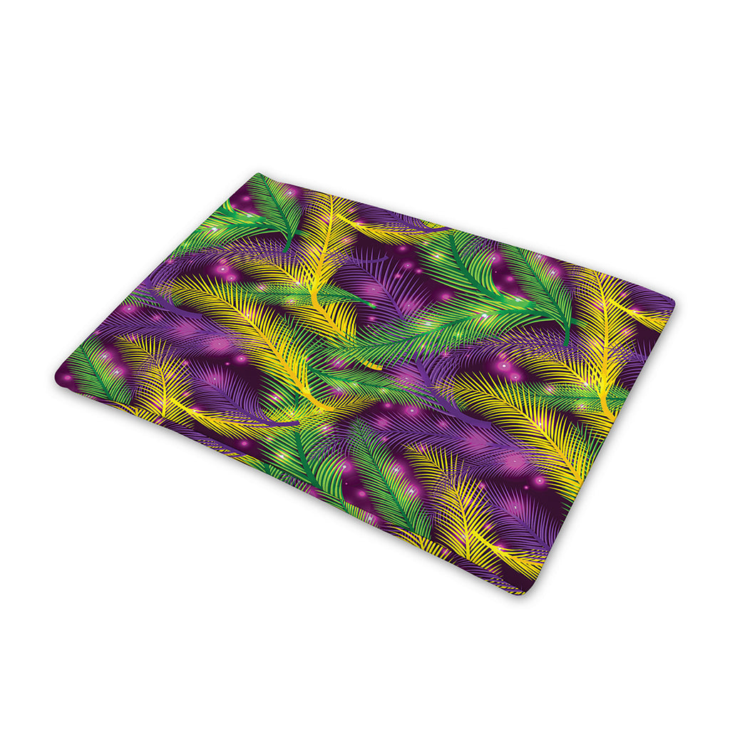 Mardi Gras Palm Leaf Pattern Print Pet Cooling Mat Cover