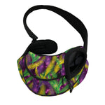 Mardi Gras Palm Leaf Pattern Print Pet Sling Carrier