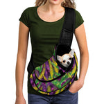 Mardi Gras Palm Leaf Pattern Print Pet Sling Carrier