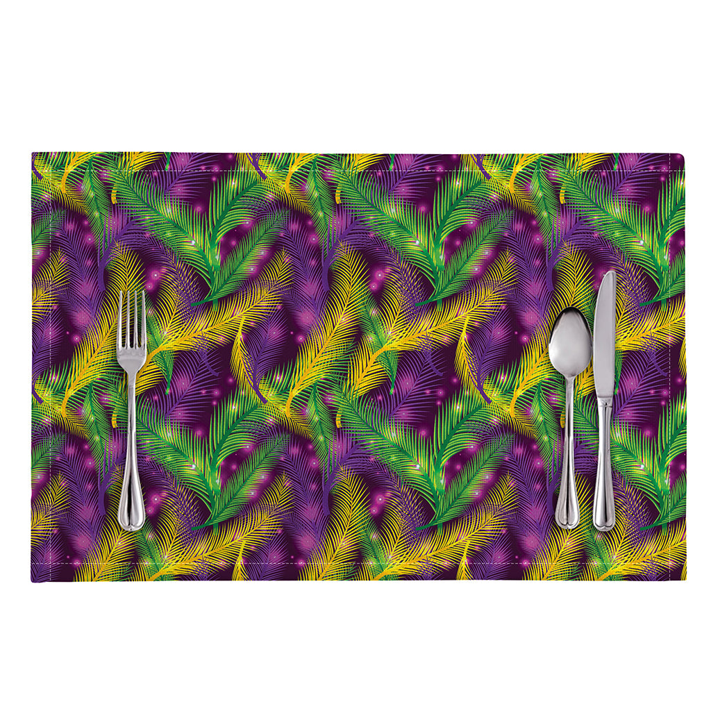 Mardi Gras Palm Leaf Pattern Print Placemat