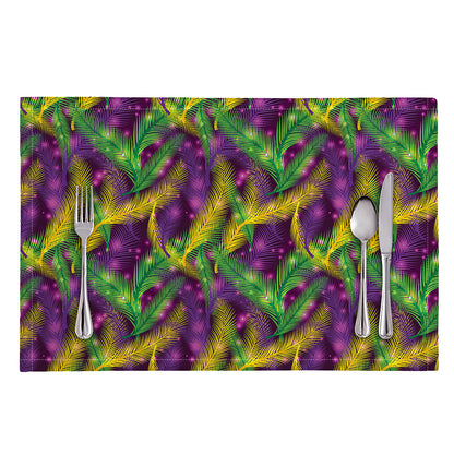 Mardi Gras Palm Leaf Pattern Print Placemat