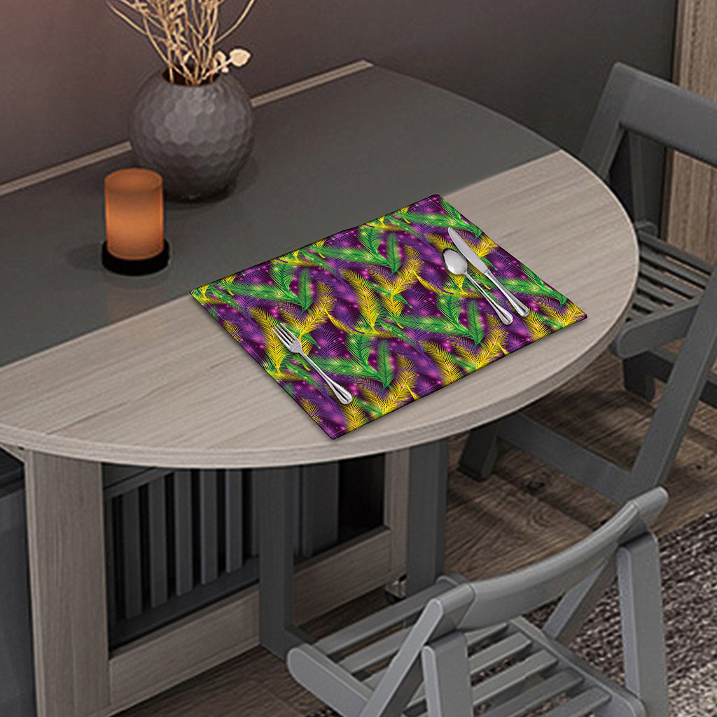 Mardi Gras Palm Leaf Pattern Print Placemat