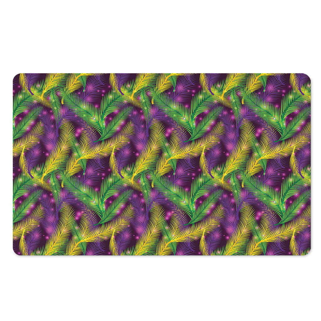 Mardi Gras Palm Leaf Pattern Print Polyester Doormat