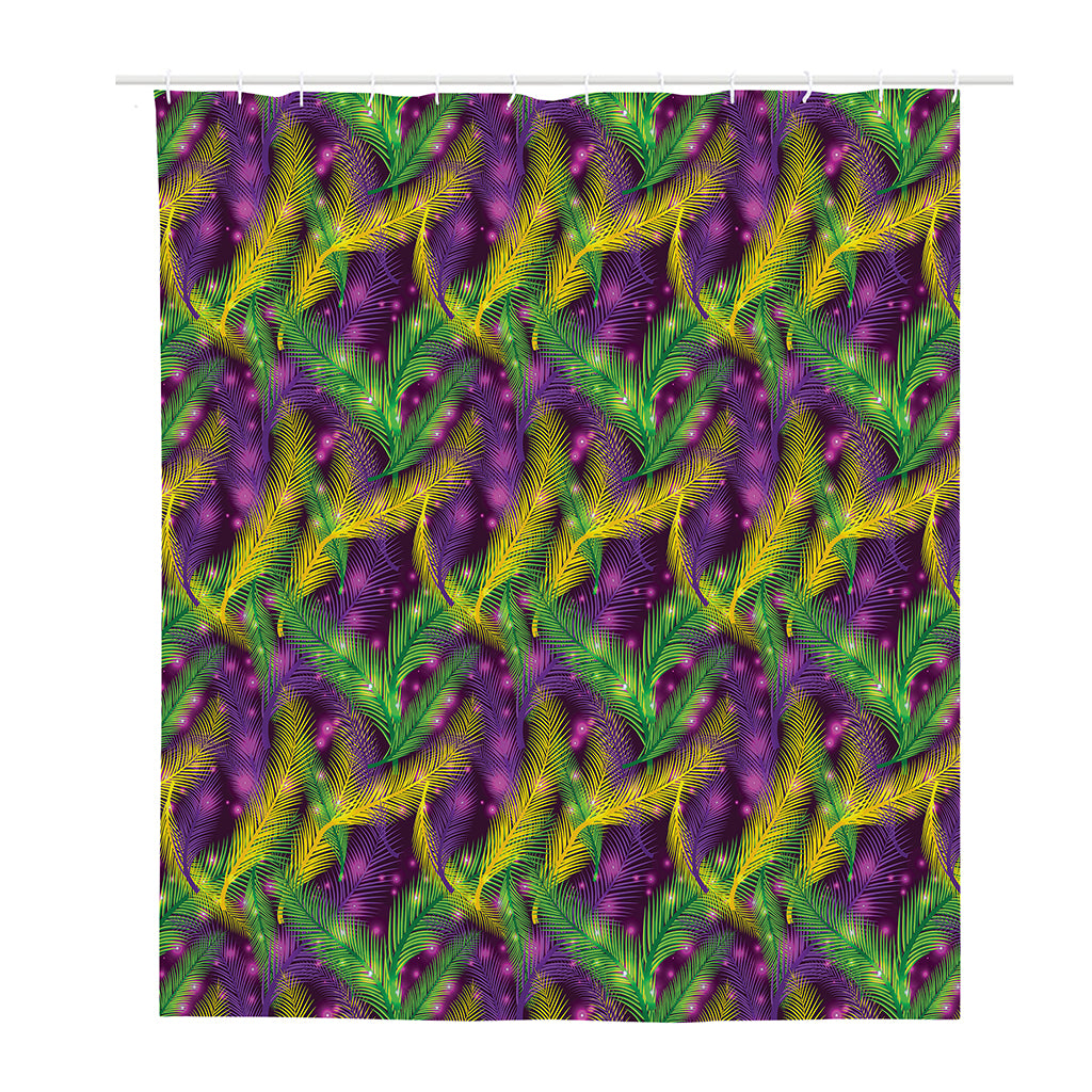 Mardi Gras Palm Leaf Pattern Print Polyester Shower Curtain