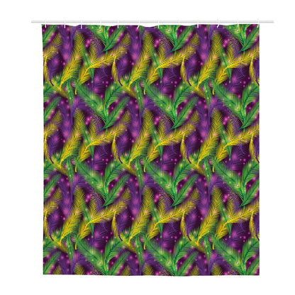 Mardi Gras Palm Leaf Pattern Print Polyester Shower Curtain