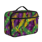Mardi Gras Palm Leaf Pattern Print Portable Lunch Bag