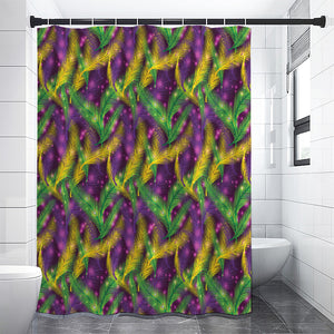 Mardi Gras Palm Leaf Pattern Print Premium Shower Curtain