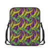 Mardi Gras Palm Leaf Pattern Print Rectangular Crossbody Bag